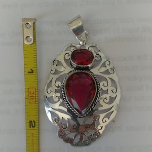 Garnet and Silver Pendant